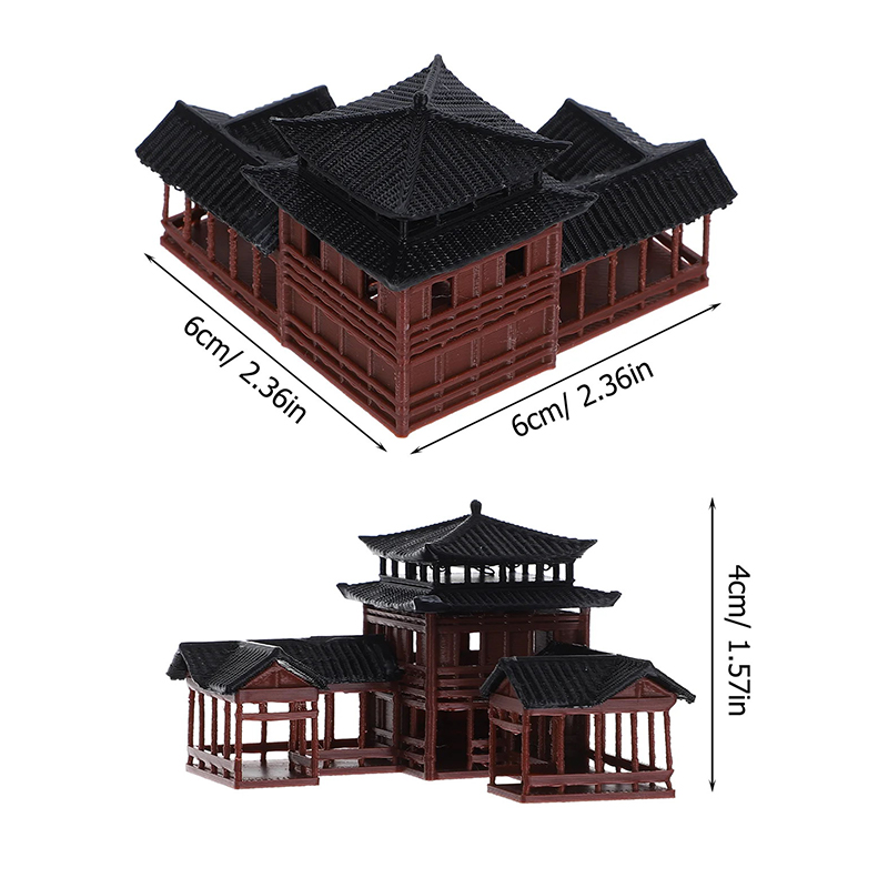 Bonsai Garden Chinese Garden - 古代建築模型ミニチュア日本風パビリオン装飾品ミニチュアジレンガーデン水槽盆栽装飾品中国風旅館像