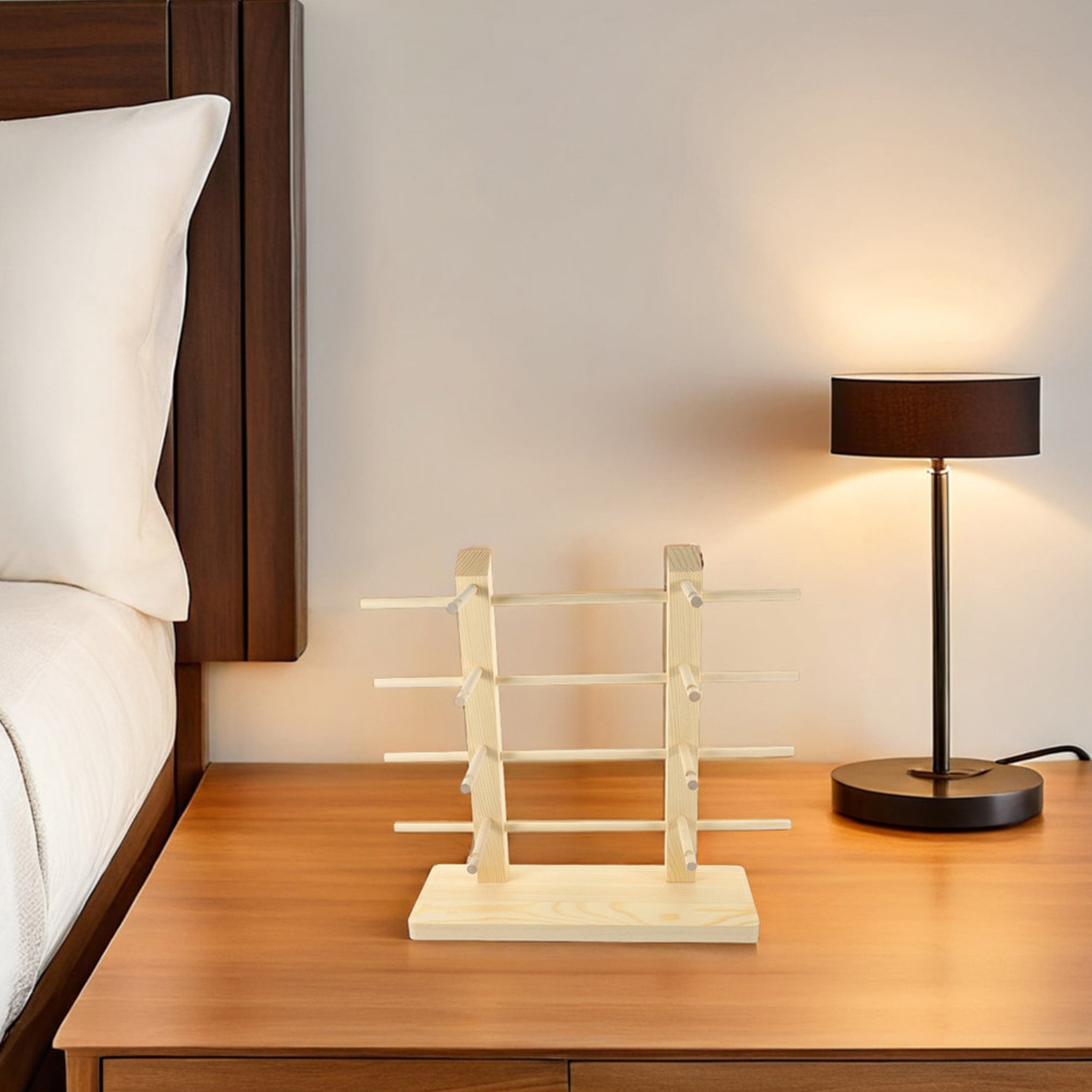 Display Stand Wood - 2個入り木製サングラスディスプレイラック、天然木目仕上げの眼鏡ディスプレイスタンド、眼鏡店、モール、ホームオフィス向け