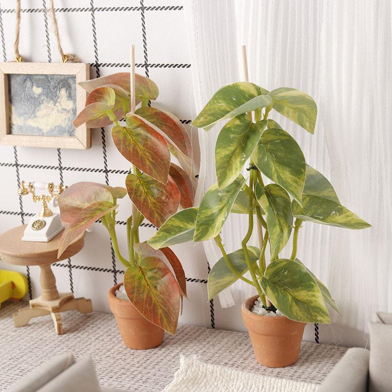 Bonsai Garden Decor - 1/12 ドールハウスシミュレーション緑植物盆栽モデルドールハウスシーン装飾マイクロ風景庭園盆栽飾り