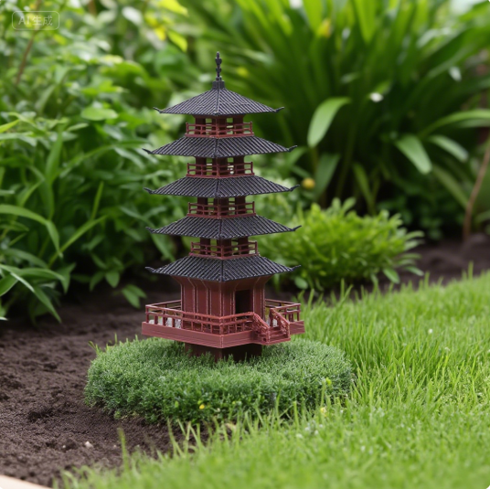 Bonsai Garden Chinese Garden - 庭の水族館盆栽装飾ミニ塔像中国古代建物モデルパビリオン装飾シミュレーション像禅