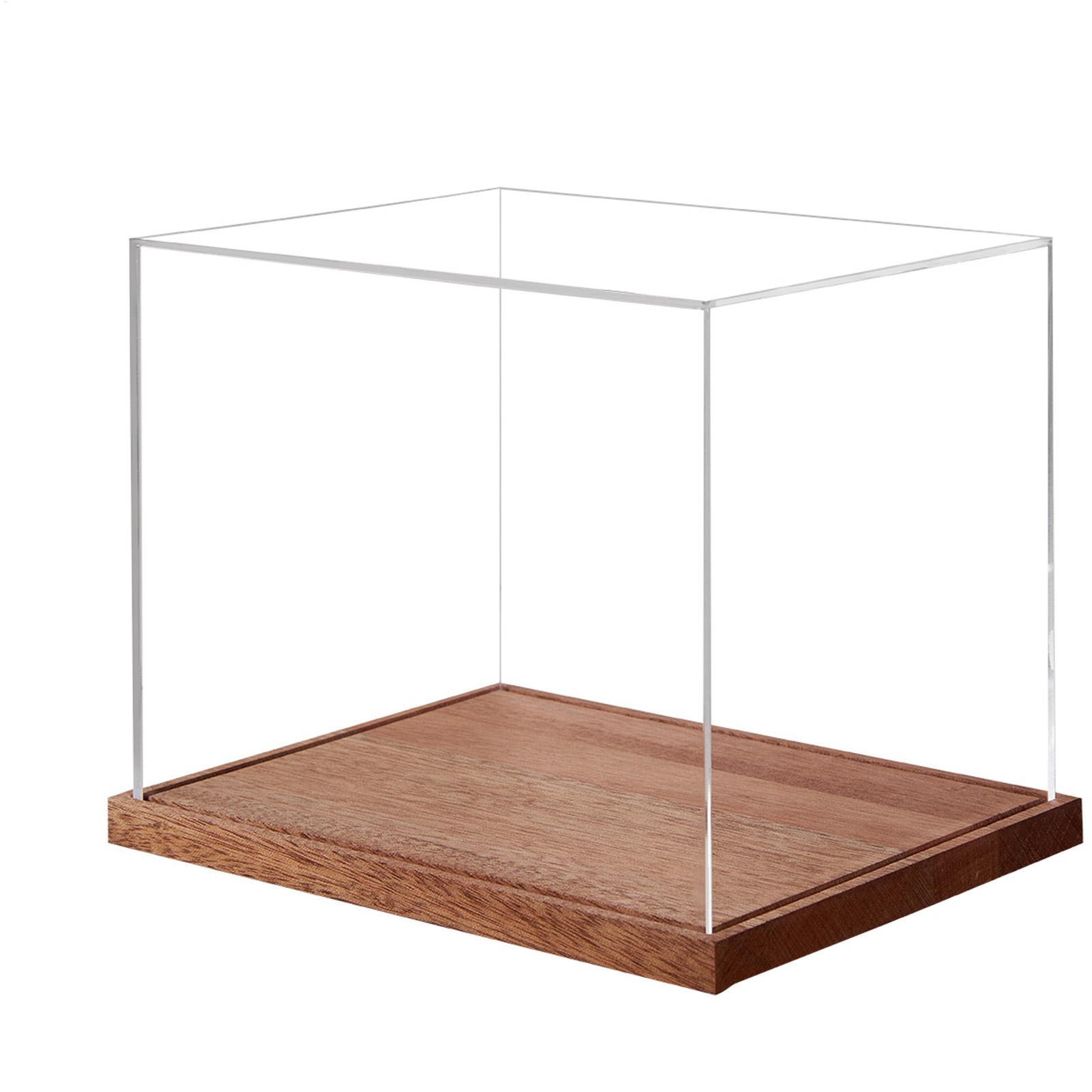 Display Stand Wood - サッカーヘルメットケース クリアボックス 木製スタンド付き フルサイズサッカーヘルメットディスプレイケース スポーツグッズ 野球