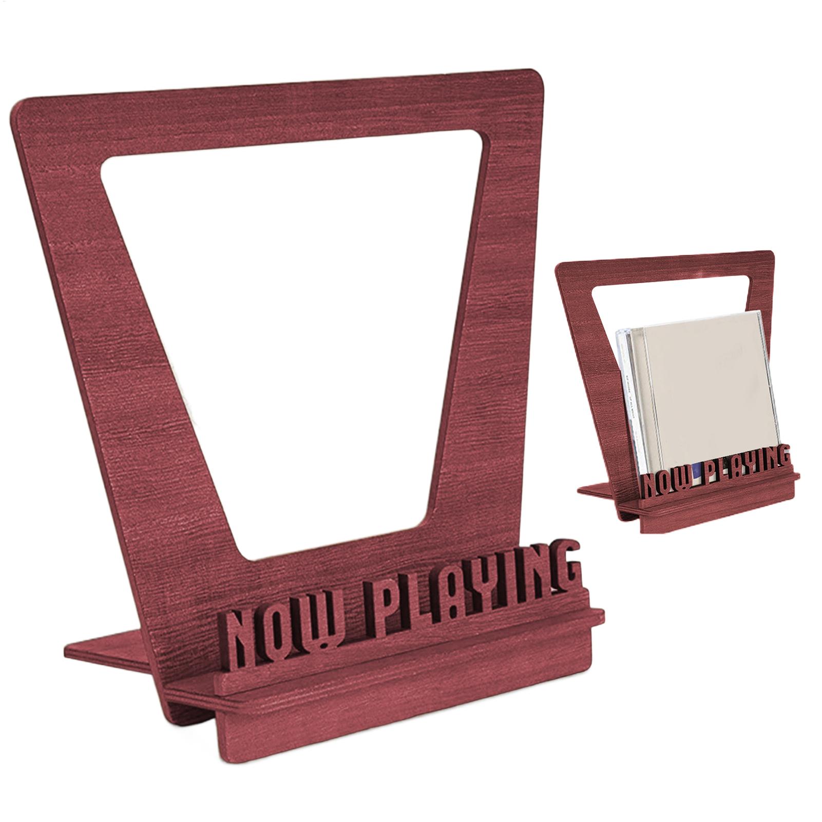 Display Stand Wood - 木製レコードホルダー、木製スタンド、レコード収納ラック、アルバム収納棚、最大5枚のLPビニールレコードを収納できるディスプレイラック