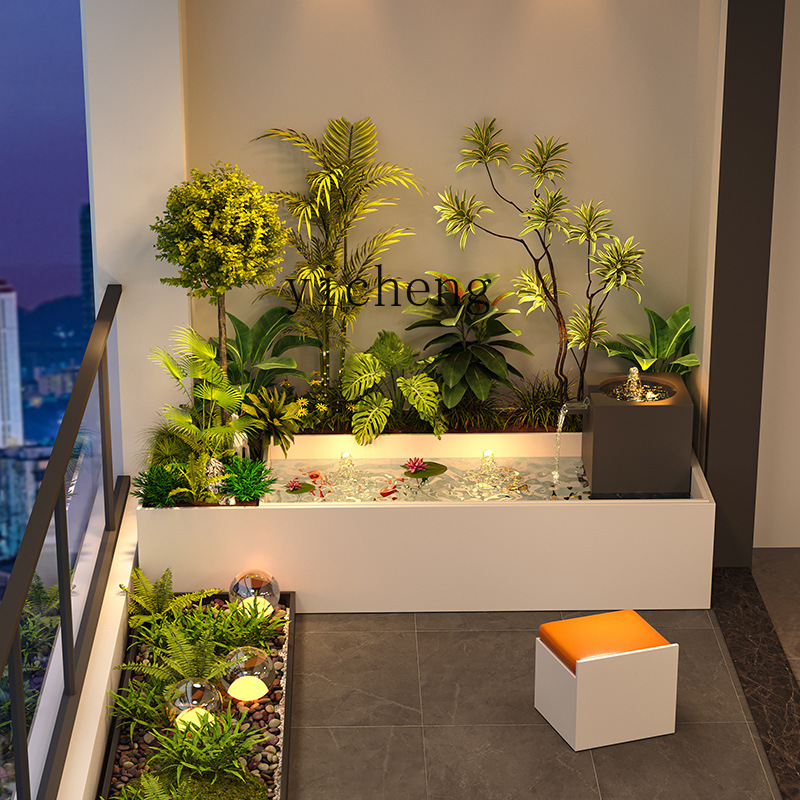 ガーデンバルコニーフラワーボックス付き座椅子、ステンレス製魚 - Bonsai Garden Chinese Garden のレビューと価格