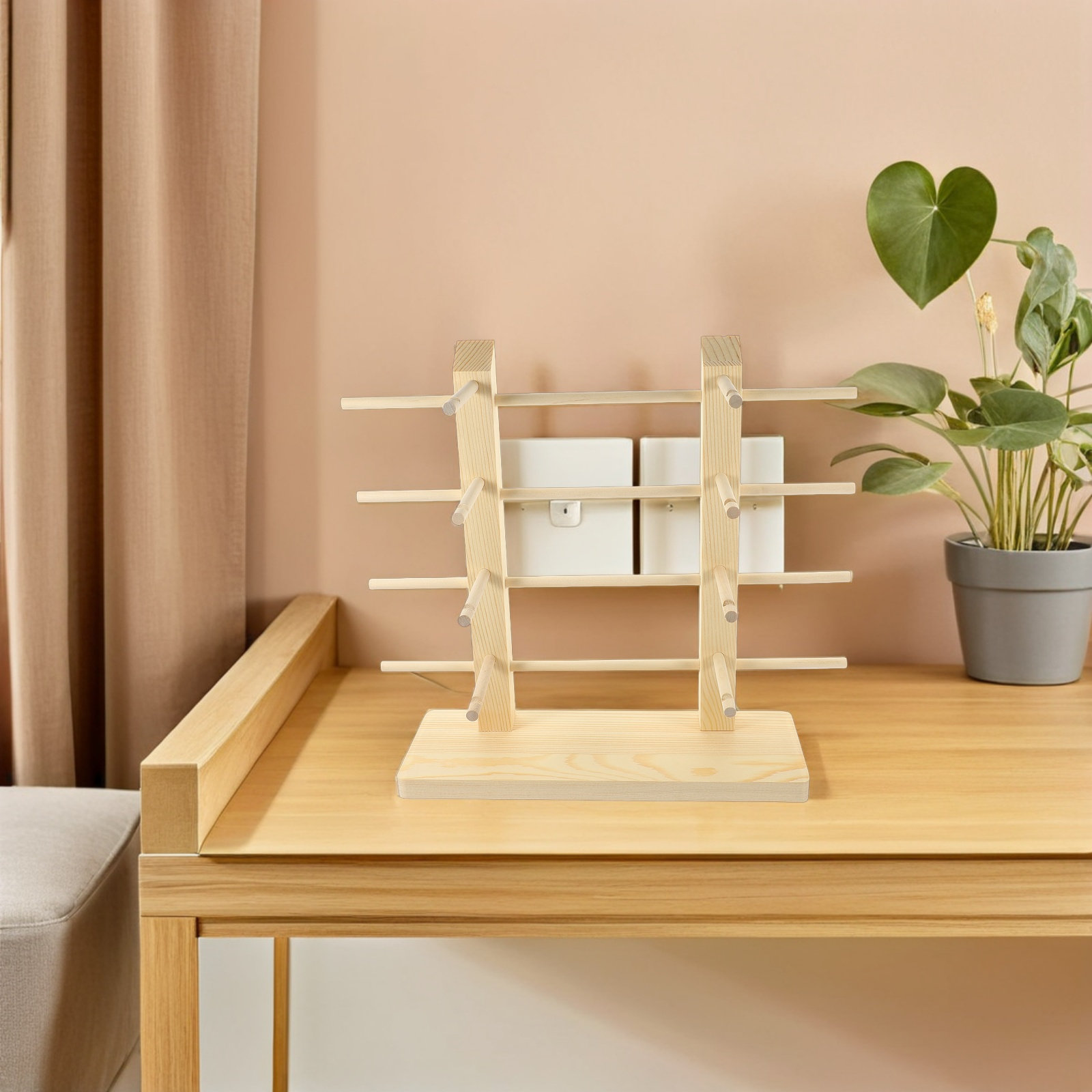 2個入り木製サングラスディスプレイラック、天然木目仕上げの眼 - Display Stand Wood のレビューと価格