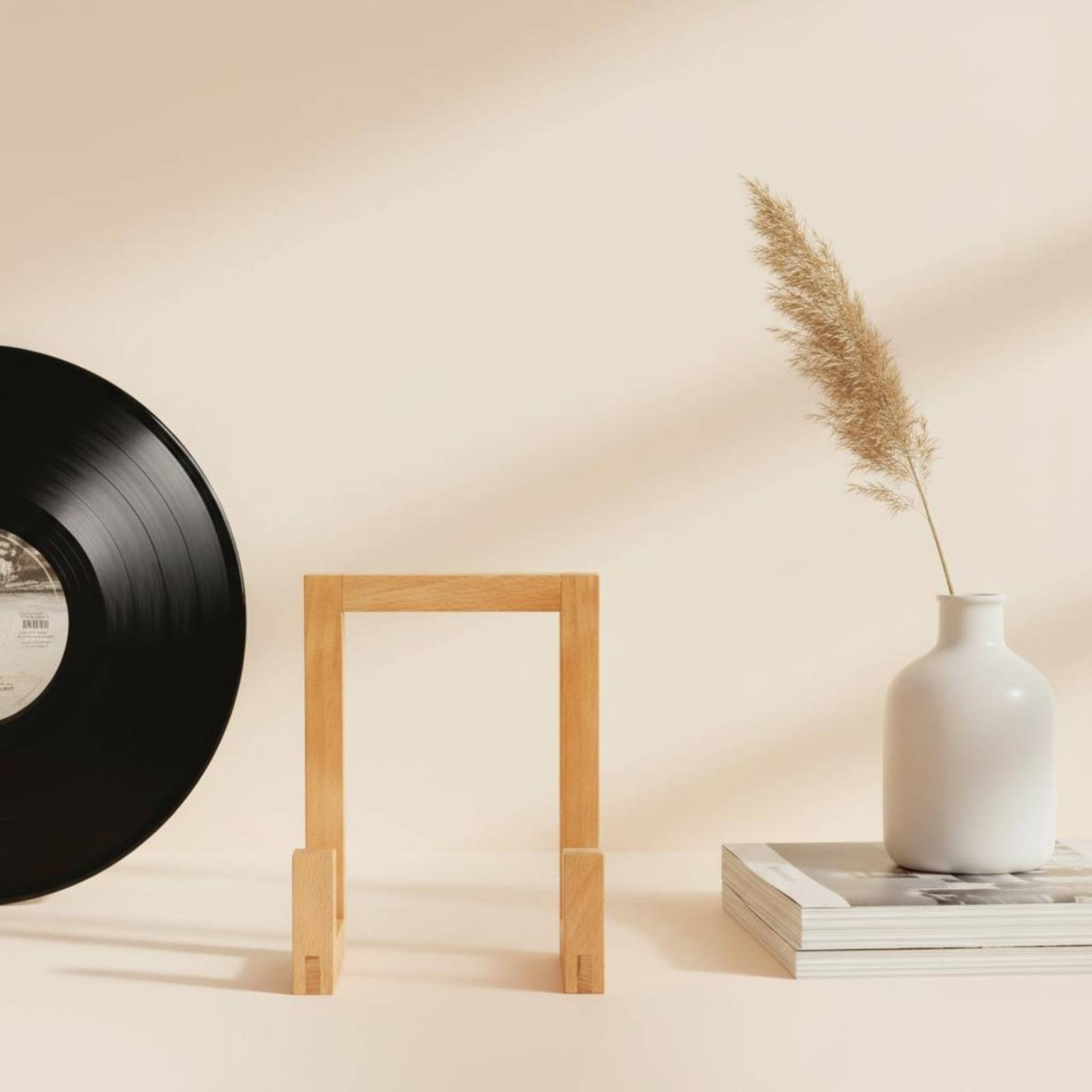 ビニールレコードスタンド 木製ビニールホルダー アルバムオー - Display Stand Wood のレビューと価格