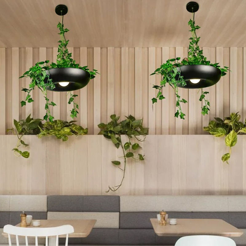 北欧スタイルの牧歌的な緑のアルミ製盆栽シャンデリアLED高輝 - Bonsai Garden Restaurant のレビューと価格
