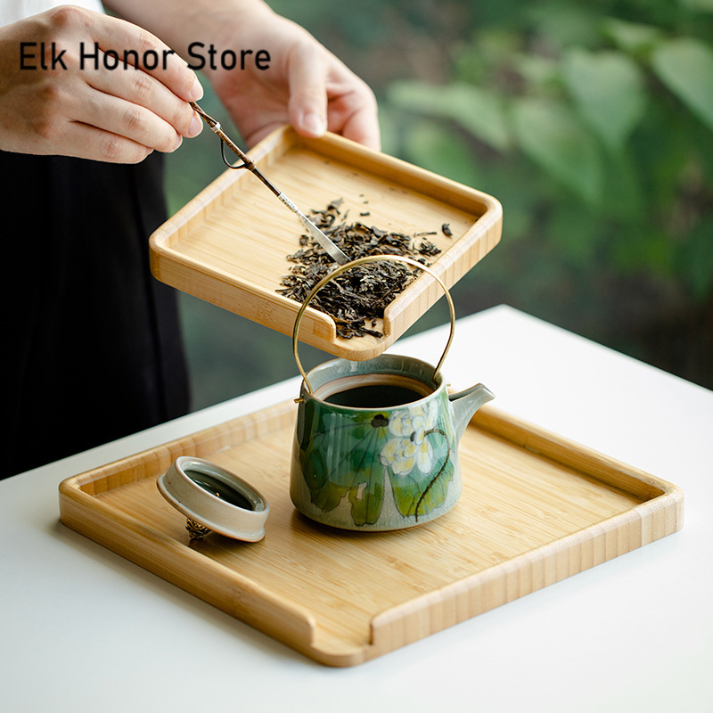 中国の竹製フードトレイ、プアティーボックス、オープンナイフ、 - Bonsai Garden Chinese Garden のレビューと価格