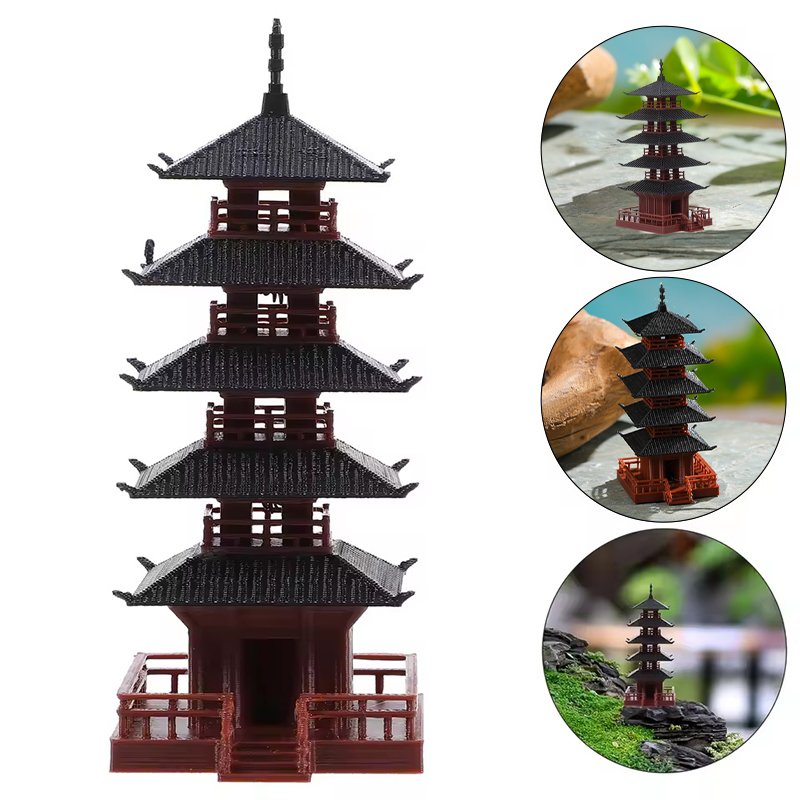 庭の水族館盆栽装飾ミニ塔像中国古代建物モデルパビリオン装飾シ - Bonsai Garden Chinese Garden のレビューと価格