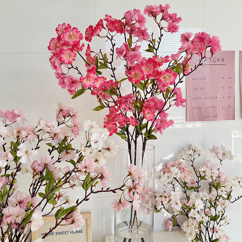 90CM 桜の花と葉の造花、家庭用、結婚式場、モール、庭、窓 - Bonsai Garden Decor のレビューと価格