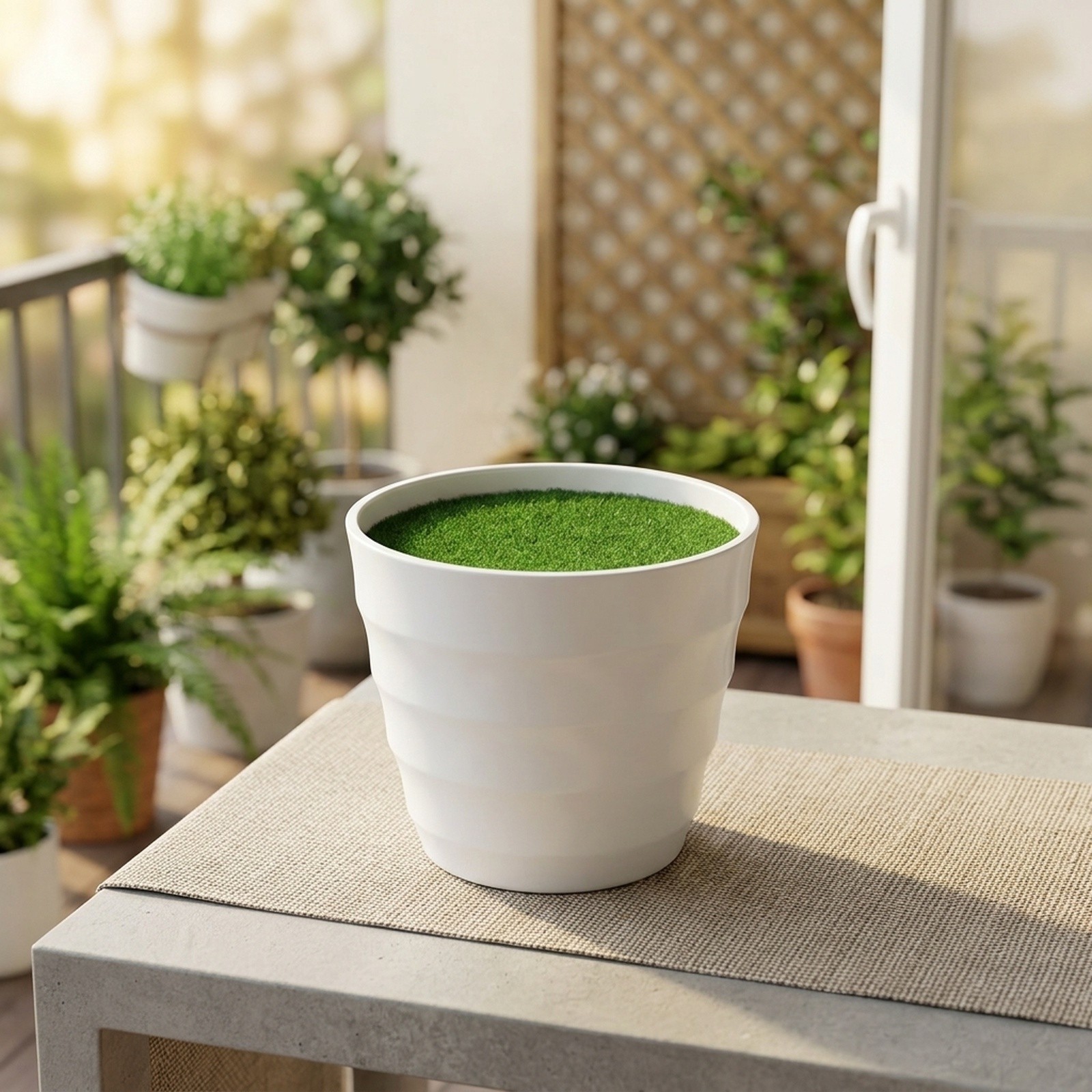 人工芝を内蔵したプラスチック製芝生花瓶、家庭の庭の装飾やレス - Bonsai Garden Restaurant のレビューと価格