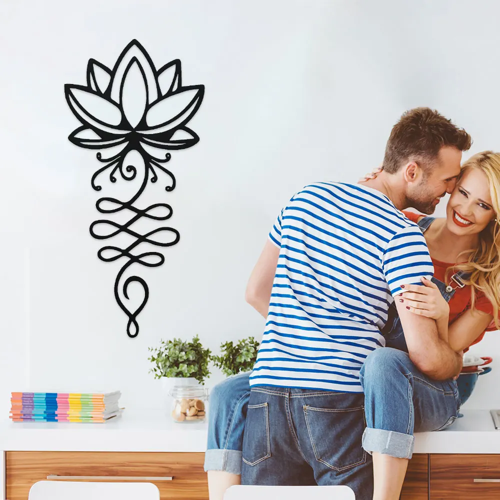蓮の壁飾り、メタルブラック蓮の壁アート、中空壁ロゴ、メタルフ - Bonsai Garden Decor のレビューと価格
