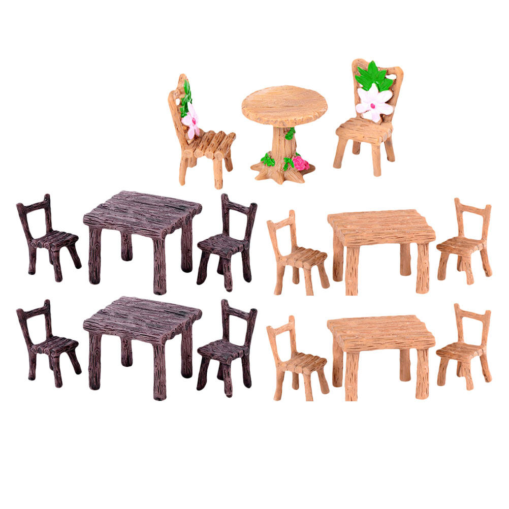 5セット レジン製ミニチュア チェア テーブル ガーデンクラ - Bonsai Garden Decor のレビューと価格